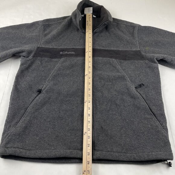 Columbia Interchange Core Jacket Mens M Full Zip Fleece Hiking Gray Mock Neck - Picture 5 of 8